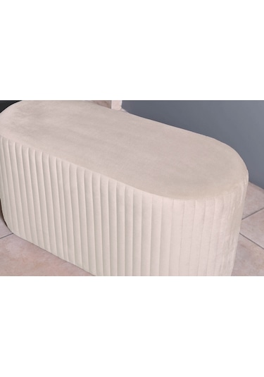 Velluto Lungo Puf-krem 90 Cm Kapitoneli Uzun&oval Puf&bench&koltuk&pofuduk Makyaj Puff