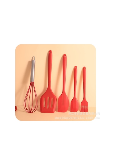 Jian Fan Silikon Spatula, Yiyecek Sıcaklığı Yüksek Sıcaklığıdirençli Tuzağı, Özel Futfak Soğuk Tavanı, Spatula, Sıcıcıçorbaşı Kaşağı, Ev Futfakı Seti, Kırmızırrenk Kırmızı