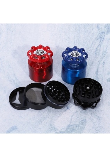 Elmpaly Siyah 50mm 4 Katman Manyetik Kapaklı Manuel Tütün Değirmeni Elektriksiz