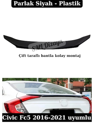 Honda Civic Fc5 Spoiler Bagaj Üstü Spoyler Çıta Anatomik Boyalı
