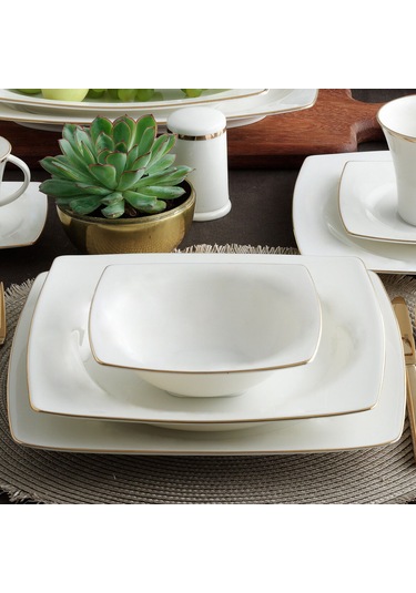 GÜRAL CAROLINE 85 PARÇA KARE BONE YEMEK TAKIMI - 20