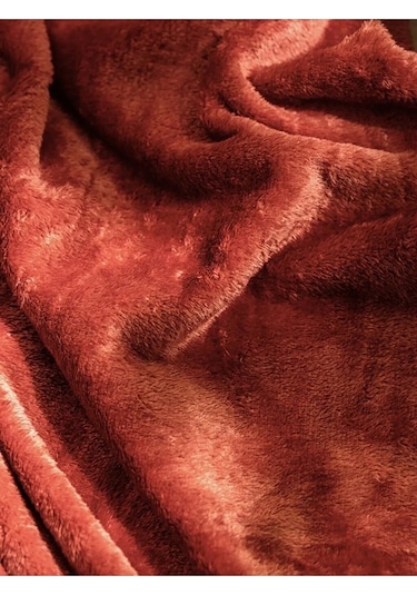 Mulberry Wellsoft Battaniye Televizyon Battaniyesi Peluş Polar Battaniye Tek Kişilik 170 x 230-kiremit
