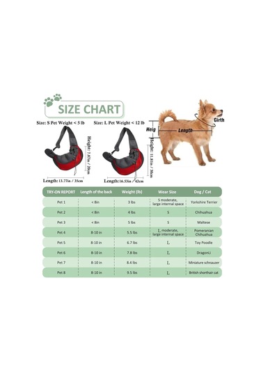 Pet Kedi Köpek Taşıyıcı Sırt Çantası Seyahat Tote Omuz Çantaları Örgü Sling Red S