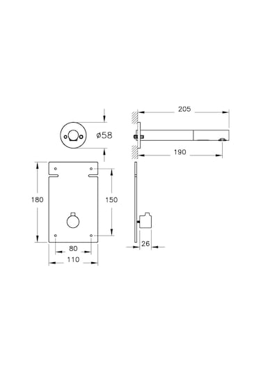 VitrA Origin Ankastre Uzun Temassız Lavabo Bataryası Krom A47111
