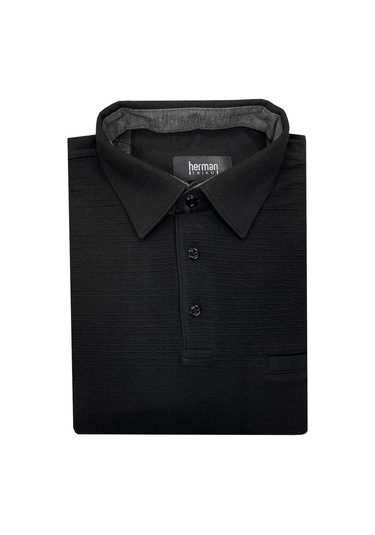 Regular Fit Erkek Gömlek Yaka Selanik Kazak-7130 Siyah