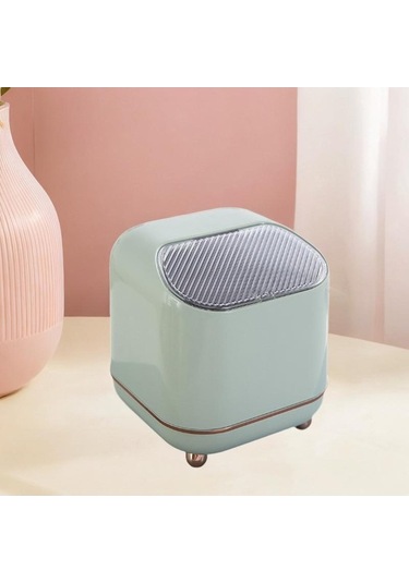 Pazly Yeşil Suntek Sepeti Masaüstü Küçük Kovası, Kovası Kapaklı Çöp Fg Yeşil