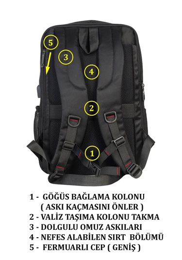 Dada 07 Günlük Okul Sırt Çantası 15.6 Süngerli Sırt Destekli