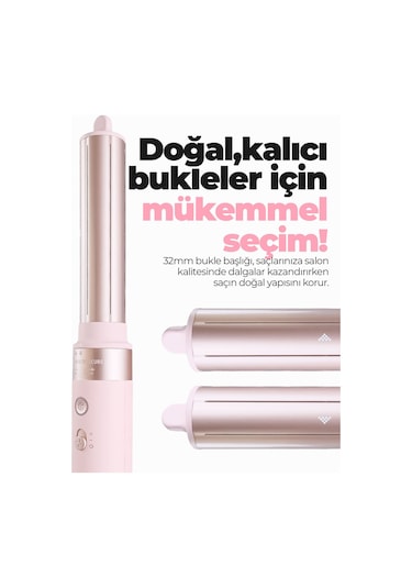 Pirantech Ks-611 Airwrap 6in1 Saç Şekillendirme Seti Pembe