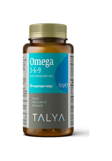 Talya Omega 3-6-9 İçeren Takviye Edici Gıda Balık Yağı 60 Yumuşak Kapsül