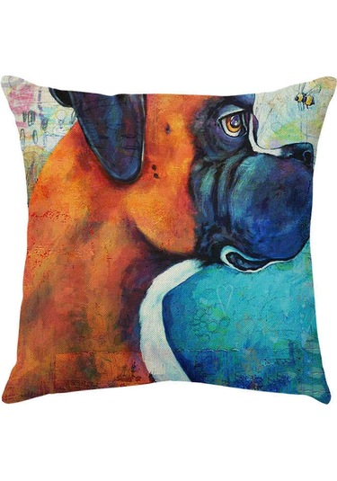 Yastık Kılıfı Karikatür Tarzı Keten Dijital Baskı Yastık 0005 Diğer