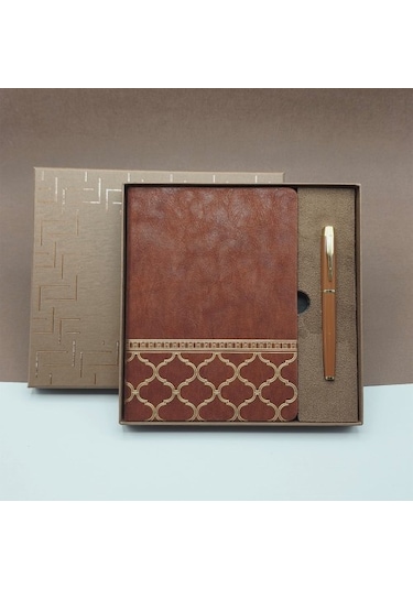 Öğretmenler Günü Hediyesi Kutulu Deri Defter Kalem Seti 32898422