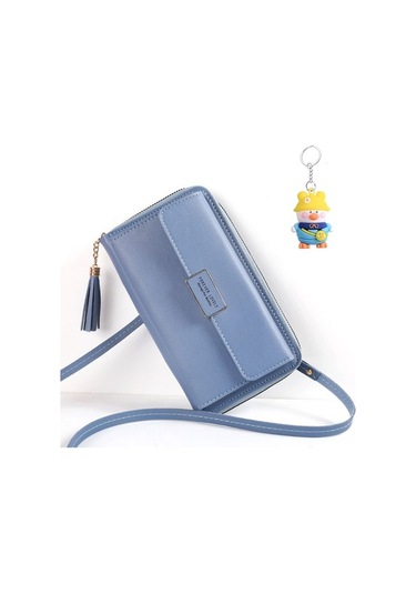 Silkroadselect Runxi Life Hall Büyük Kapasiteli Cep Telefonu Çantası Küçük Omuz Crossbody Fermuarlı Çanta Mavi