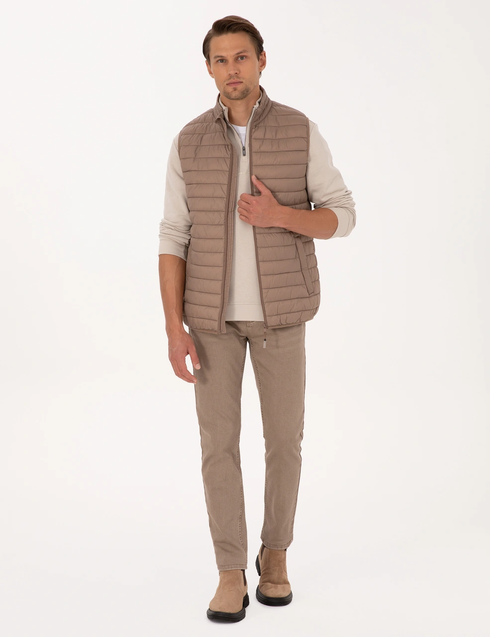 Pierre Cardin Erkek Vizon Mont Yelek 50313897-vr052 Vizon