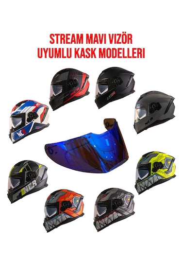 NCR Stream Full Face Kask Mavi Vizör M69 Standart
