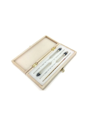 Aek-Tech 3'Lü Set Alkol-Metre 0-40-70-100 Ahşap Kutulu