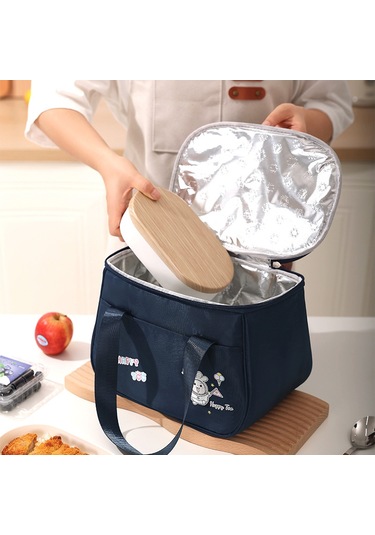 Jian Fan Karikatürlü Eğlenceli Is Koruma Çantası Yemek Kutusu-gri Gri