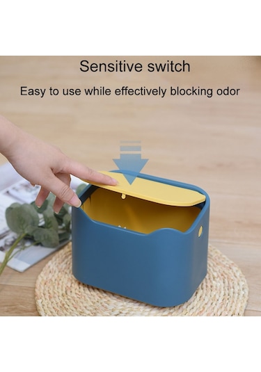 Sones 17,8 X 13 X 13,5 Cm İtmeli Masaüstü Çöp Kutusu Küçük Koku Önleyici Evcil Hayvan Kum Kabı Pembe