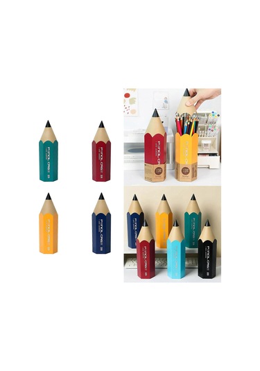 Ganzhoushop Benzersiz Kalem Şekilli Kalem Tutucu Masa Üstü Toz Geçirmez Masaüstü Düzenleyici Kılıf Makyaj Fırçaları Tutucu Fırça Depolama Contaigreen Çimen