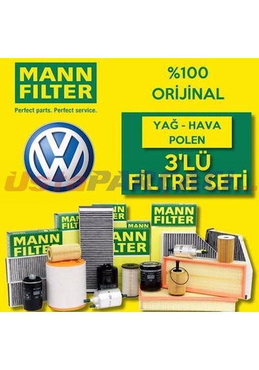 Vw Jetta 1.6 Mann-Filter Filtre Bakım Seti 2006-2010 (495301605)