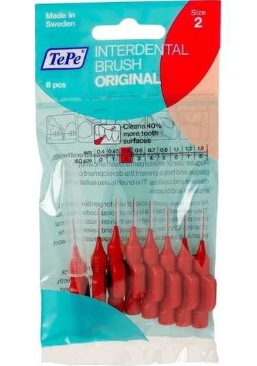 Tepe Arayüz Fırçası 2 Numara 8'li 0.5 MM Kırmızı