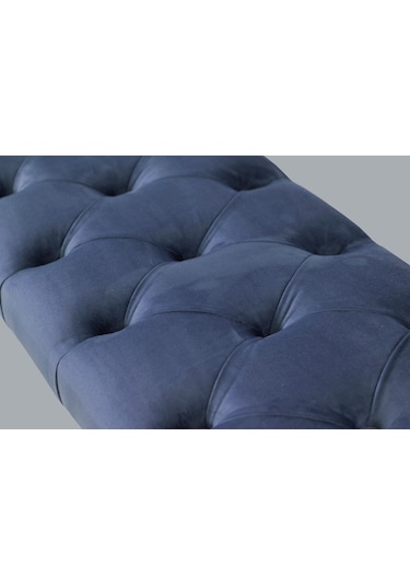 Gazzini Classic Chester Model Kapitoneli Puf, Ceviz Mavi