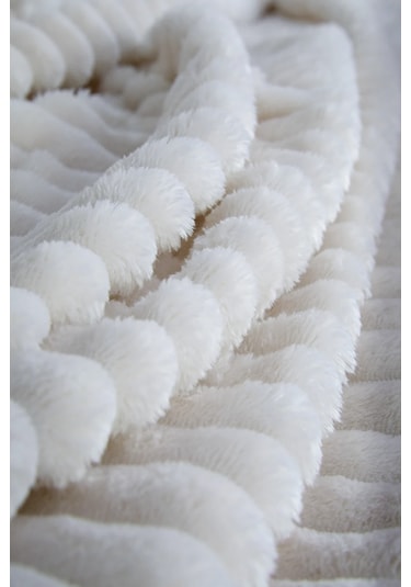 Linda 2 Parça Tek Kişilik Battaniye Seti - Ekru Ekru