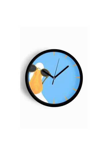 Sevimli Kaz / Ördek Modern Duvar Saati - Çocuk Odası Duvar Saati - 30cm - Önü Camlı Siyah Kasa-jh1085 Siyah