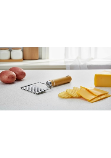 Bambu Saplı Metal Patates Doğrayıcı Dilim Dilim Çok Renkli