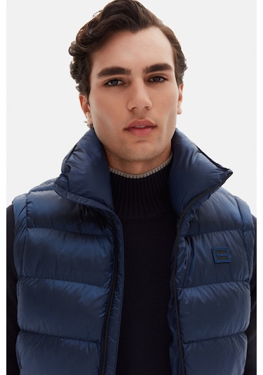 Twn Slim Fit Saks Mavi Düz Yelek Mont 3ecy70501502m 750