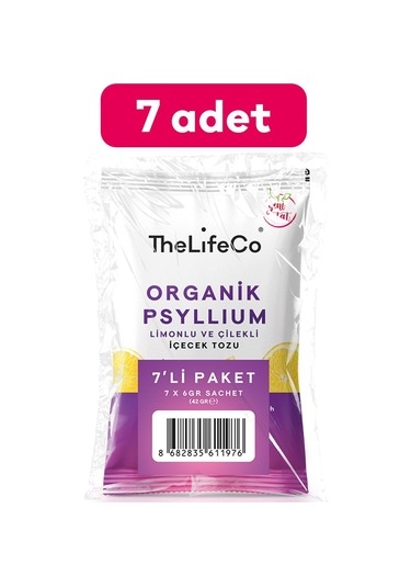 Thelifeco Organik Karnıyarık Otu Limonlu ve Çilekli İçecek Tozu 7 x 6 G