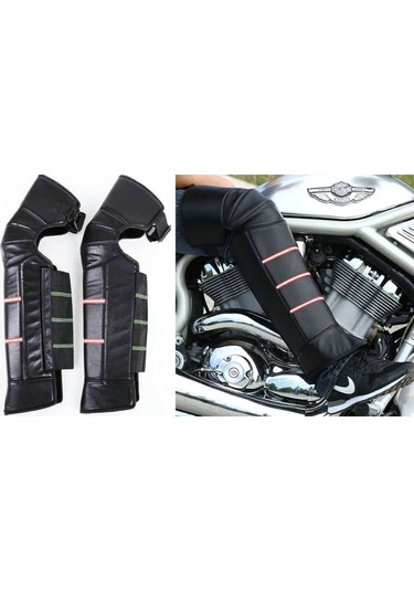 Motosiklet Bacak Koruyucu Deri Reflektörlü Soğuktan Korumalı Suya Dayanıklı Motor Bacak Koruyucu Siyah