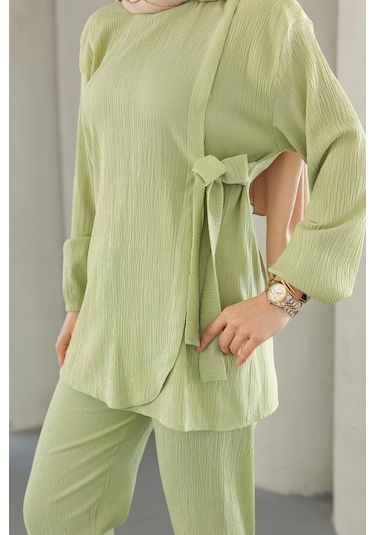 Bağlama Detaylı Takım Mint Yeşili Mintyeşili Mint Yeşili