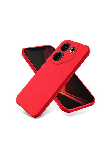 Forzacase Tecno Camon 20 Pro 5g Uyumlu Liquid Serisi İçi Kadife Lansman Silikon Kılıf Kırmızı