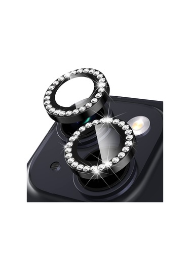 Buff Apple Uyumlu iPhone 14 / 14 Plus Diamond Kamera Lens Koruyucu Gri