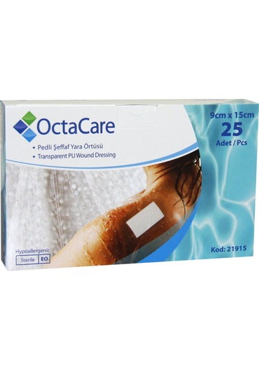 Octacare Pedli Su Geçirmez Şeffaf Yara Örtüsü 9 x 15 CM 25'li