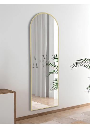 Dekoratif Ayna Oval Boy Ayna Duvar Aynası 180x60 Cm 180 X 60 Gold Antno25g Gold