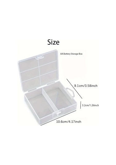 Awesomestore Aa/aaa Pil Depolama Kutusu - 24'lü Şeffaf Pil Saklama Kutusu