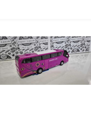 Metal Yolcu Otobüsü Oyuncak Sesli Işıklı 19 Cm Kapı Açılır Çekbır