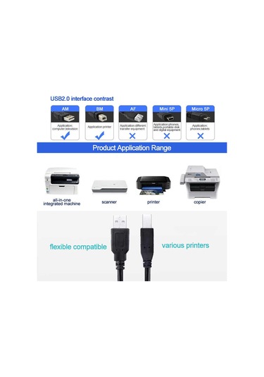 Usb Printer Kablosu 1.5 Metre Usb2.0 - Siyah