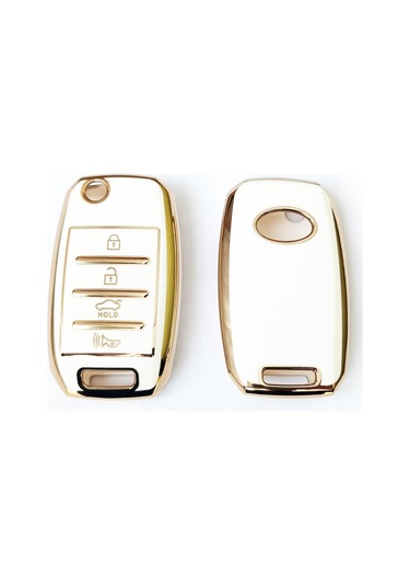 Kia Rio Uyumlu Ceed Picanto Anahtar Kumanda Kılıfı Oto Anahtarlık Beyaz 4 Tuşlu