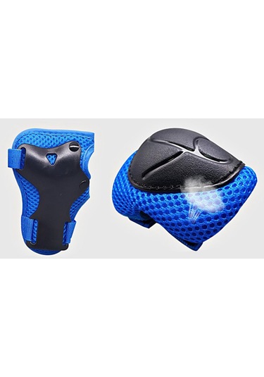 Suntek Çocuklar Kaykay Bisiklet Koruyucu Dişli Kıyafet Diz Mavi