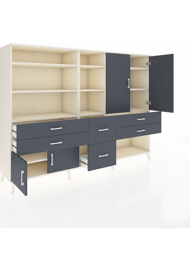 Hyperion Dolap 10 Raflı 6 Çekmeceli 4 Kapaklı 220x44x163 Aytaşı-a Aytaşı-antrasit Hyperion Dolap 10 Raflı 6 Çekmeceli 4 Kapaklı 220x44x163 Aytaşı-a Aytaşı-antrasit