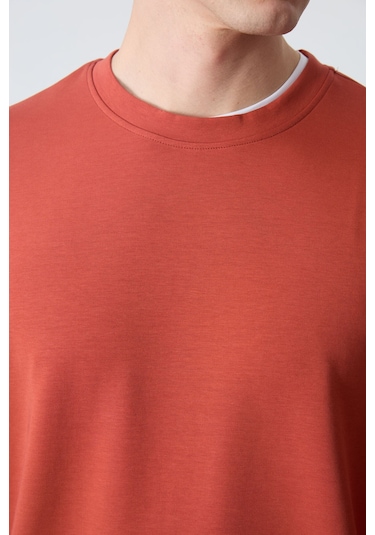 Tommy Life Kiremit Basic O Yaka Rahat Form Erkek Sweatshirt - 88053 Kiremit