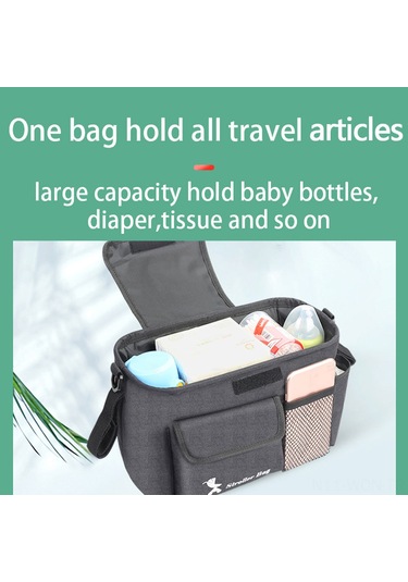 Neevoyu Siyah Bebek Arabası Çantası - Çok Amaçlı Organizer, Çıkartılabilir Askı, 300d Oksford Kumaş, Pratik Bebek Eşyaları Saklama J4001 Siyah