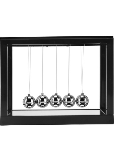 Konesam Küçük Siyah Newton Topu Metal Masaüstü Sallama Oyuncak Fizik Eğitici Stres Azaltıcı Dekoratif Hediye