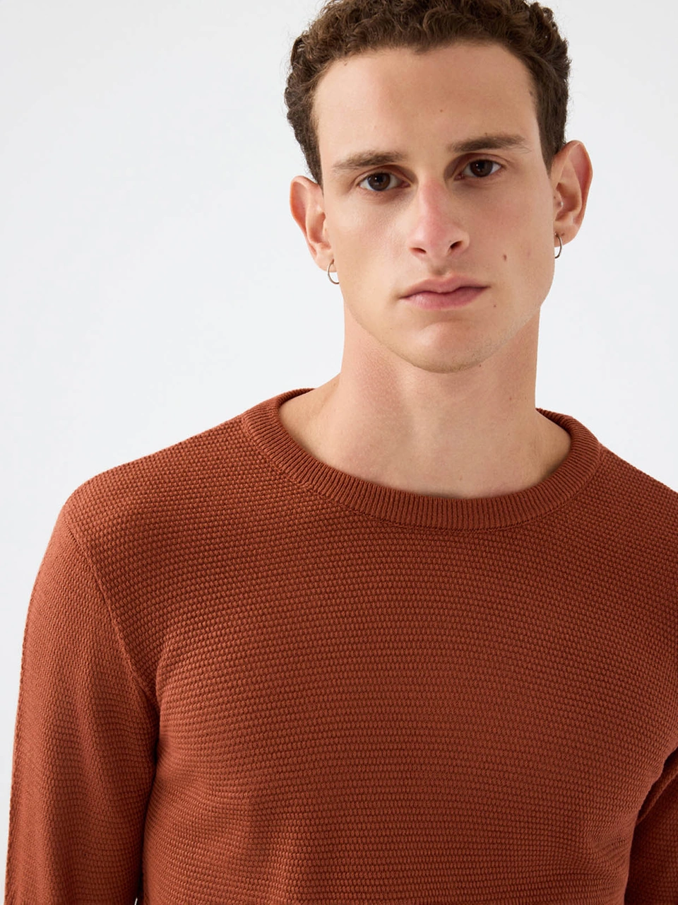 Loft Regular Fit Kiremit Erkek Kazak Lf2040477 Kiremit