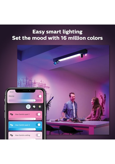 Philips Hue WCA Centris Led 4'lü Akıllı Spot Lamba 4x5.7W (Siyah)