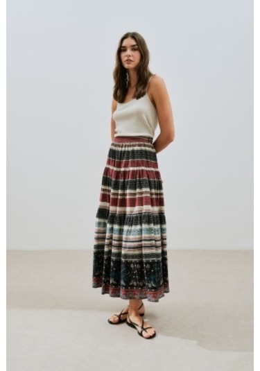 Desenli Pamuklu Katlı Etek Catalına Catalına