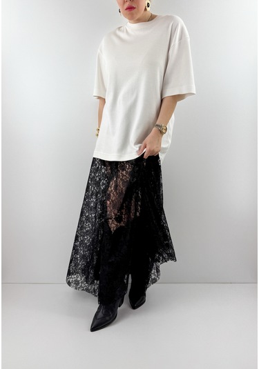 Modaonna Siyah Dantel Maxi Etek Siyah