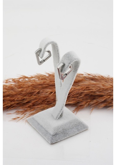 Kadın Çelik Basic Geometrik 1.5cm Üçgen Moldel Klipsli Küpe Çok Renkli